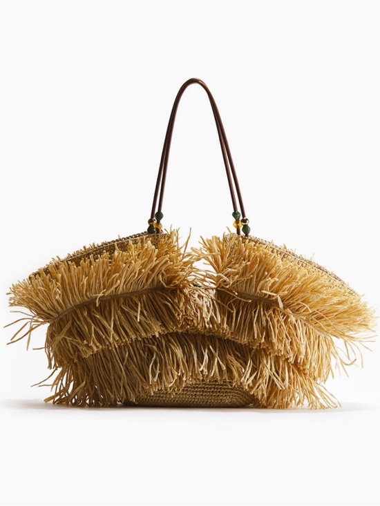 H&M Handbags - H&M fringe straw shopper